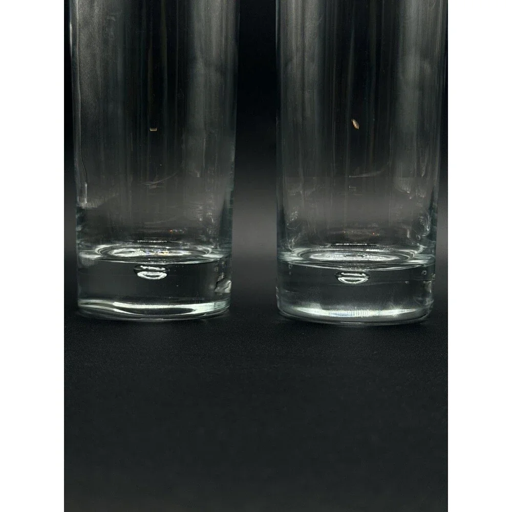 VTG Pasabahce Heavy Base 20oz Highball Glasses Set of 4 Clear Bubble Tumblers